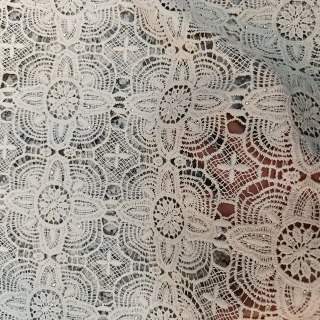 پارچه گیپور کتان نگین‌دار